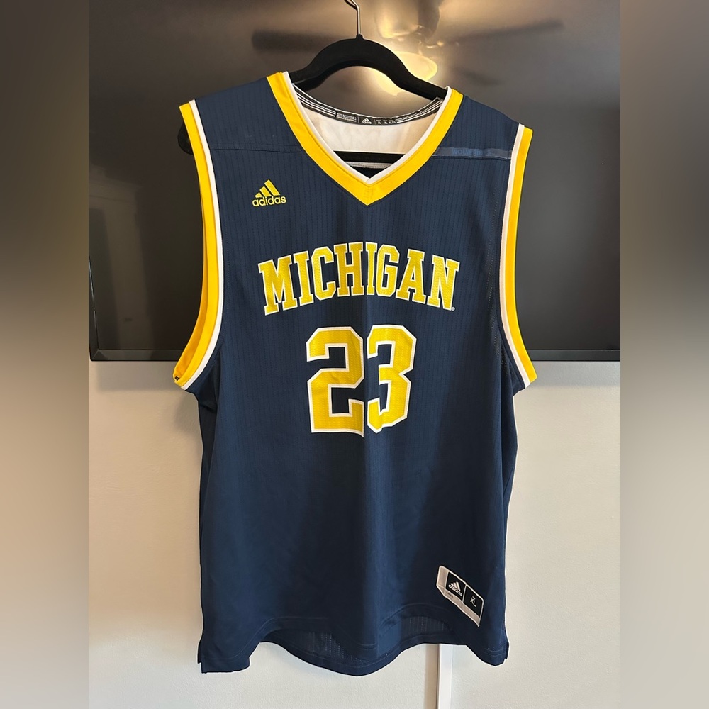 Adidas Navy and Yellow Michigan Jersey
